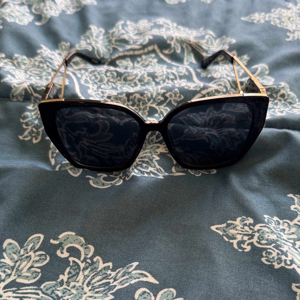 Macy's Elegant Black and Gold Sunglasses